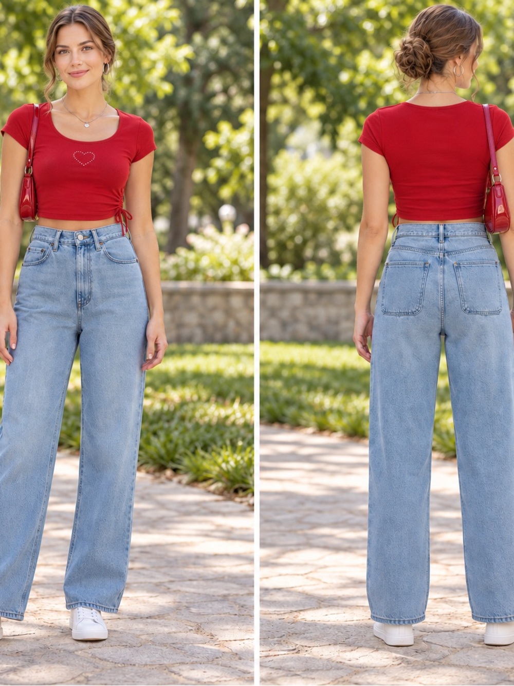 Hollister Baggy Jeans W28 L30 Light Wash Wide Leg Y2K Denim